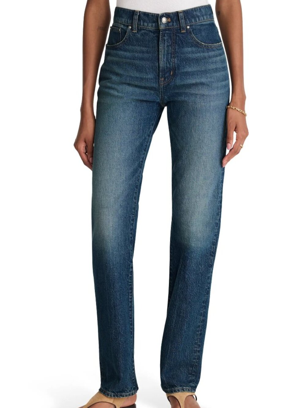 MADEWELL THE LONGLINE STRAIGHT JEANS HIGH-RISE WAIST LOW-STRETCH DENIM sz 31P